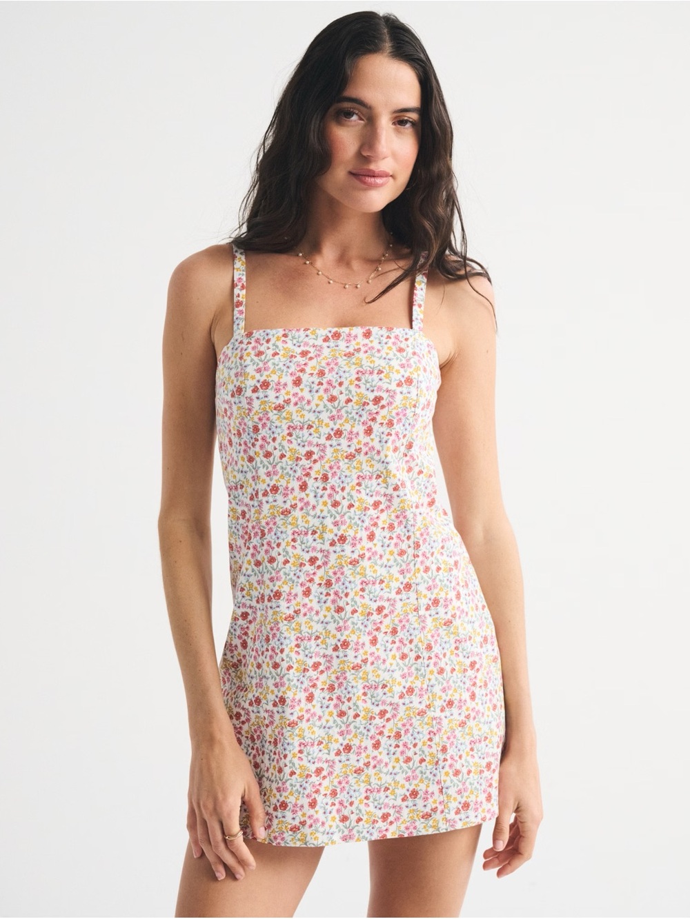 A&F Women’s Bra-Free Everyday Skort Dress (Multicolor Floral, M)